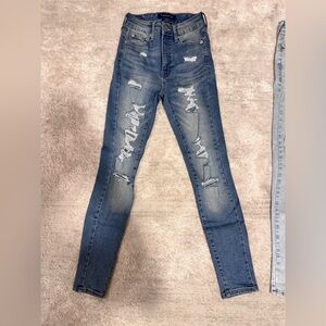 Aeropostale High Rise Distressed Blue Jeans